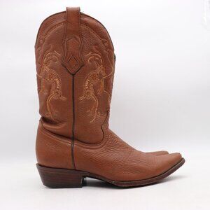 Cuadra Genuine Western Boots Men's Size 8.5 Brown Deer Leather Cowboy